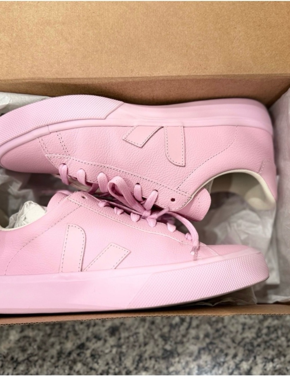 Women's Pink Leather Low-Top Sneakers